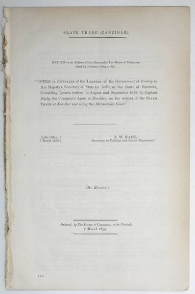 Slave Trade (Zanzibar). - Return to an Address of the …