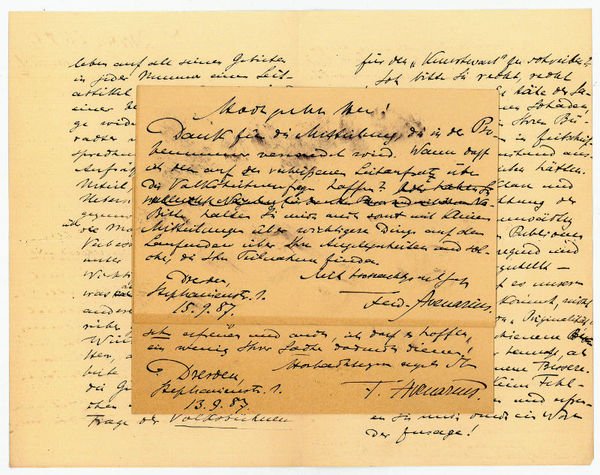 Eigenh. Brief und 2 eh. Postkarten mit U.