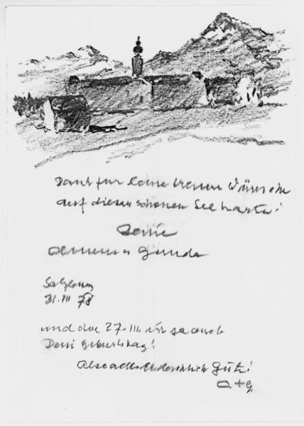 Eigenh. Brief mit U. ("Clemens Gunda") und 2 Weihnachtskarten mit …