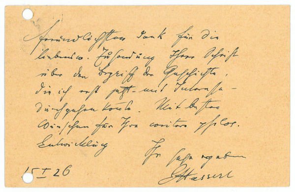 Autograph postcard signed.