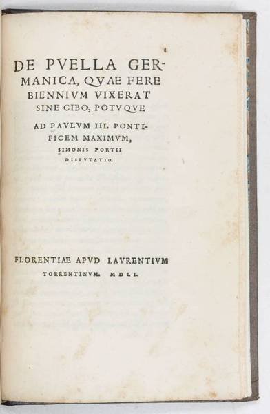 De puella Germanica, quae fere biennium vixerat sine cibo, potuque. …