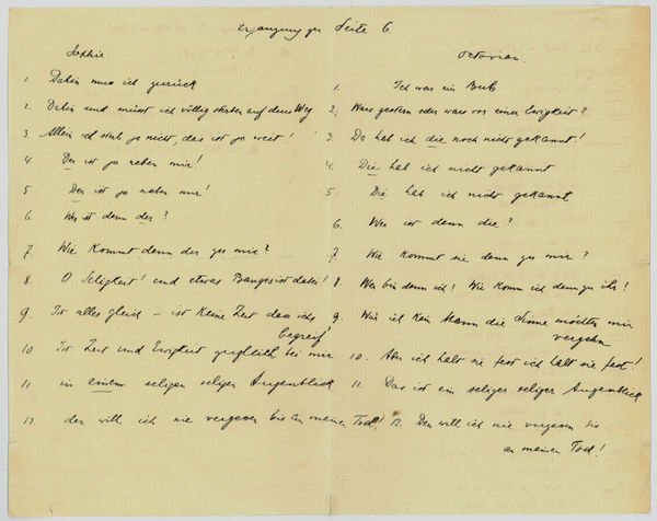 Draft for "Der Rosenkavalier". Autograph manuscript with autograph lines by …