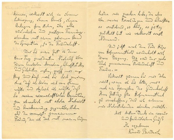 Eigenh. Brief mit U.