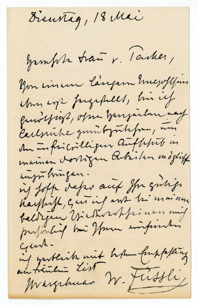 Eigenh. Brief mit U.