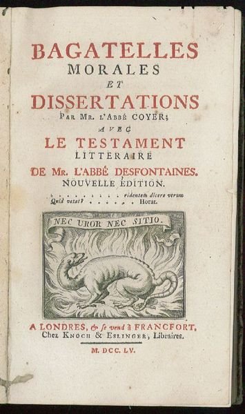 Bagatelles morales et dissertations par Mr. l’abbé Coyer, avec le …