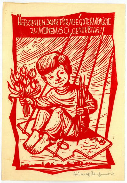 Farbxylographie mit eigenh. Signatur.