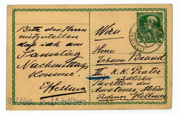 Eigenh. Postkarte mit U.