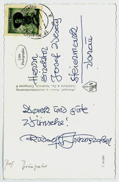 Eigenh. Bildpostkarte mit U.