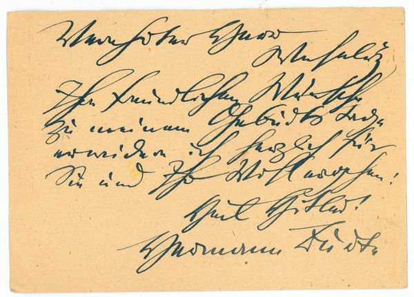 Eigenh. Postkarte mit U.