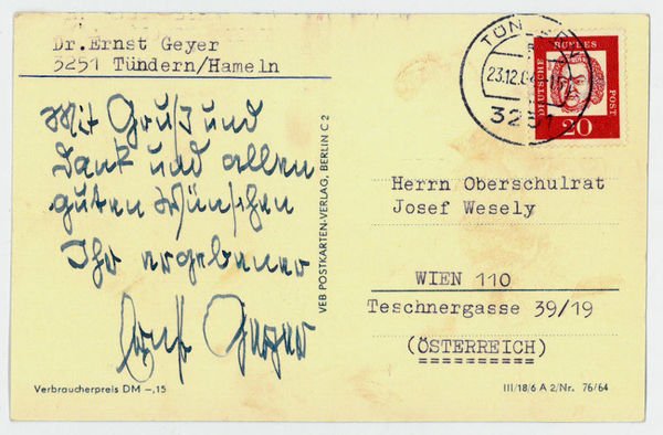 Eigenh. Bildpostkarte mit U.