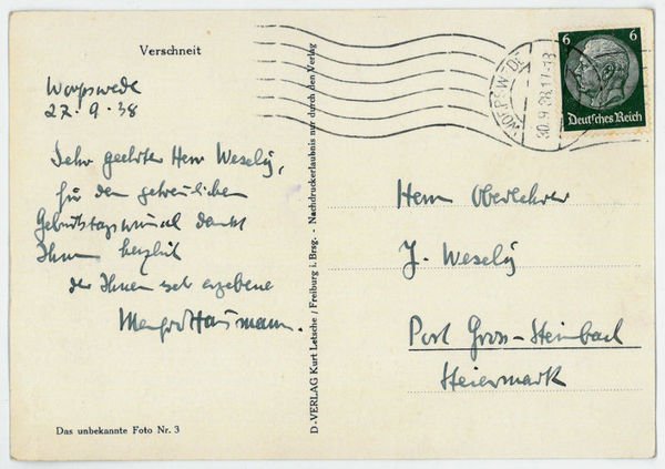 Eigenh. Bildpostkarte mit U.