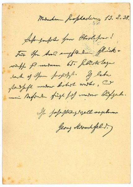Eigenh. Postkarte mit U.