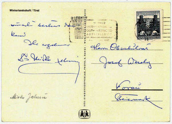 Eigenh. Bildpostkarte mit U.
