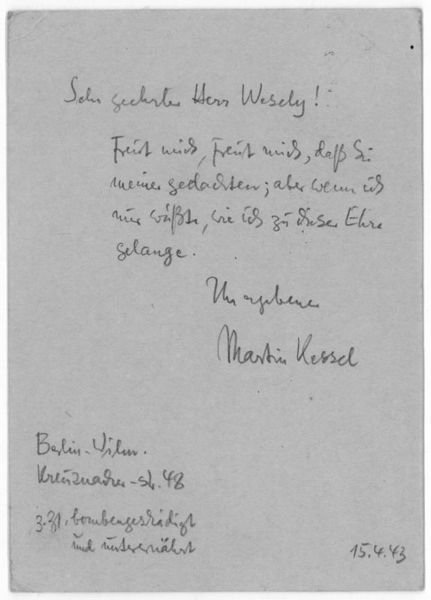 Eigenh. Postkarte mit U.