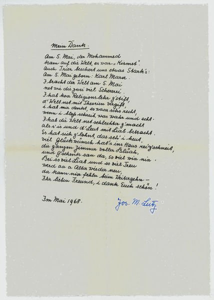 Gedr. Gedicht mit eigenh. U.