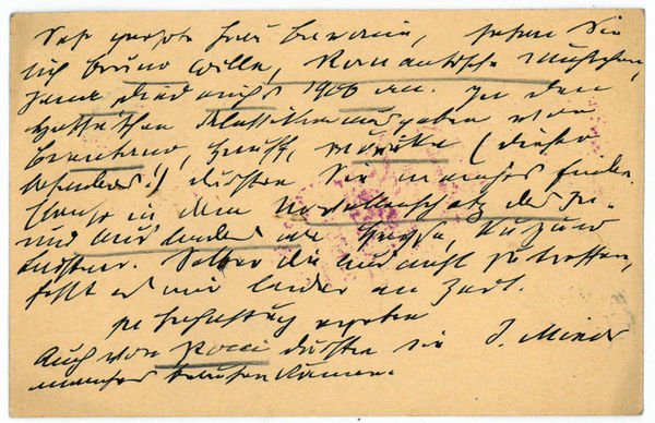 Eigenh. Postkarte mit U.