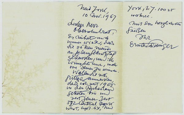 Eigenh. Billett mit U.