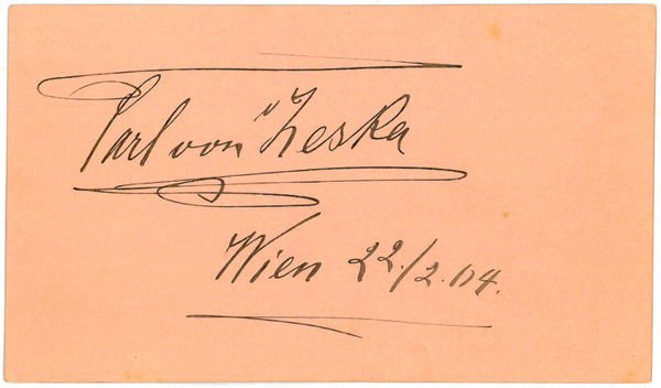 Albumblatt mit eigenh. Namenszug und Datum.