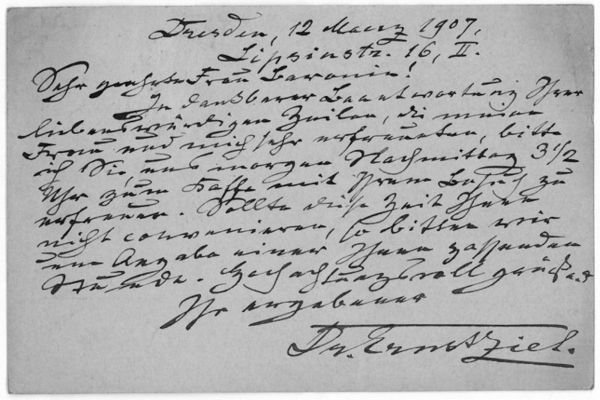 Eigenh. Postkarte mit U.