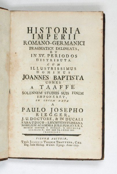 Historia imperii Romano-Germanici pragmatice delineata, et in XV periodos distributa.