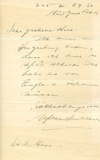 Eigenh. Brief mit U.