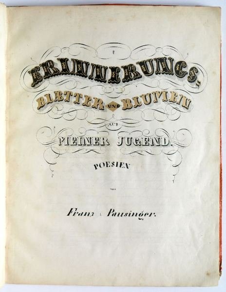 Erinnerungs-Blaetter und Blumen aus meiner Jugend. Poesien von Franz v. …