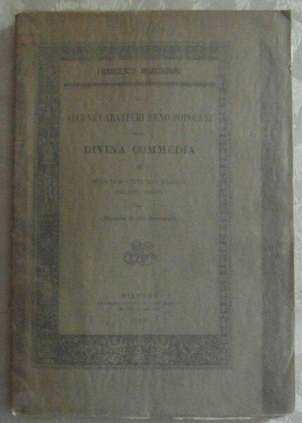 DI ALCUNI CARATTERI MENO POPOLARI DELLA DIVINA COMMEDIA. - GUIDO …