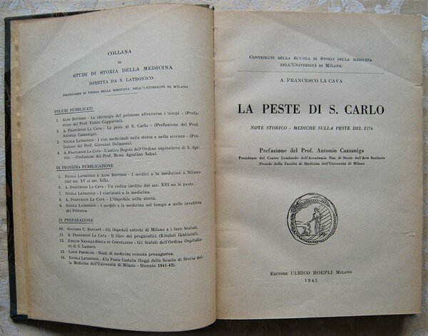 LA PESTE DI S. CARLO. NOTE STORICO MEDICHE SULLA PESTE …