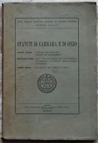 STATUTI DI CARRARA E DI ONZO.