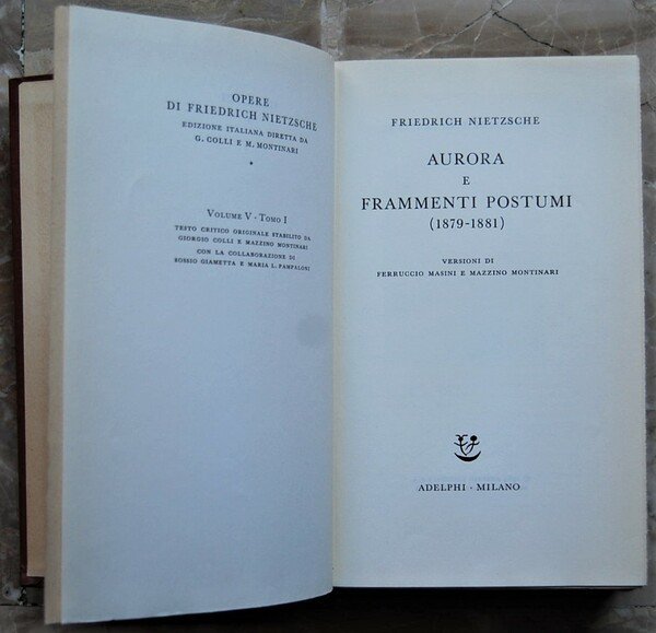 AURORA E FRAMMENTI POSTUMI. ( 1879 1881).