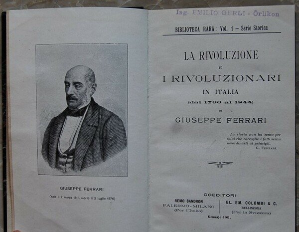 LA RIVOLUZIONE E I RIVOLUZIONARI IN ITALIA. (DAL 1706 AL …