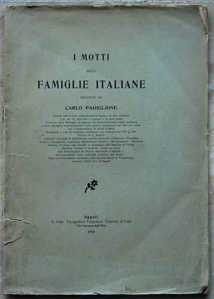 I MOTTI DELLE FAMIGLIE ITALIANE.