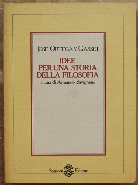 IDEE PER UNA STORIA DELLA FILOSOFIA.