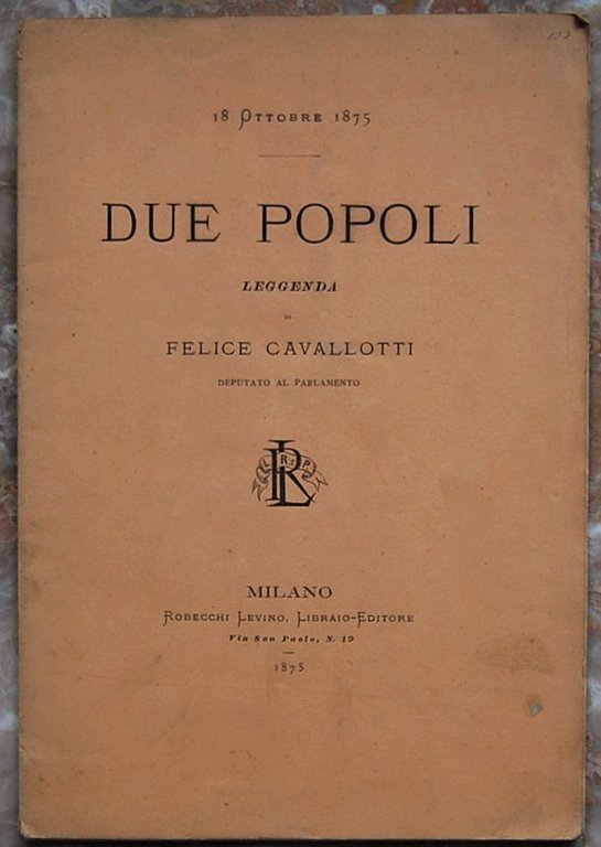 18 OTTOBRE 1875. DUE POPOLI. LEGGENDA.