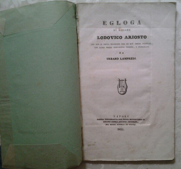 EGLOGA DI MESSER LODOVICO ARIOSTO. CHE NON SI TROVA STAMPATA …