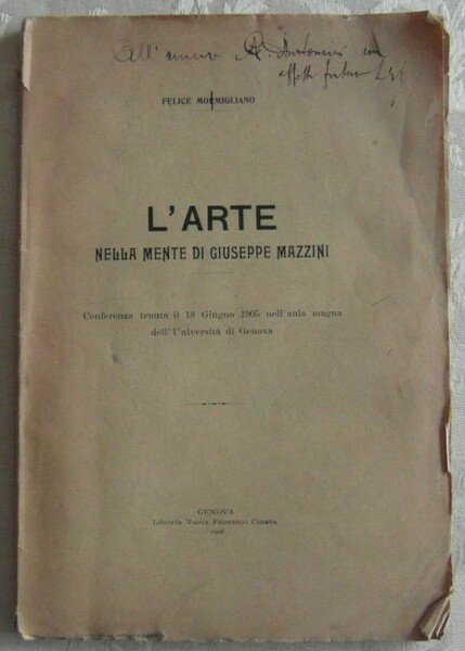 L'ARTE NELLA MENTE DI GIUSEPPE MAZZINI. CONFERENZA TENUTA IL 18 …