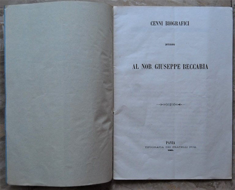 CENNI BIOGRAFICI INTORNO AL NOB. GIUSEPPE BECCARIA.