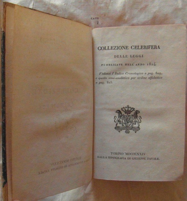 COLLEZIONE CELERIFERA DELLE LEGGI PUBBLICATE NELL'ANNO 1829.