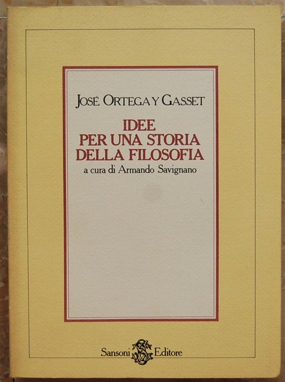 IDEE PER UNA STORIA DELLA FILOSOFIA.