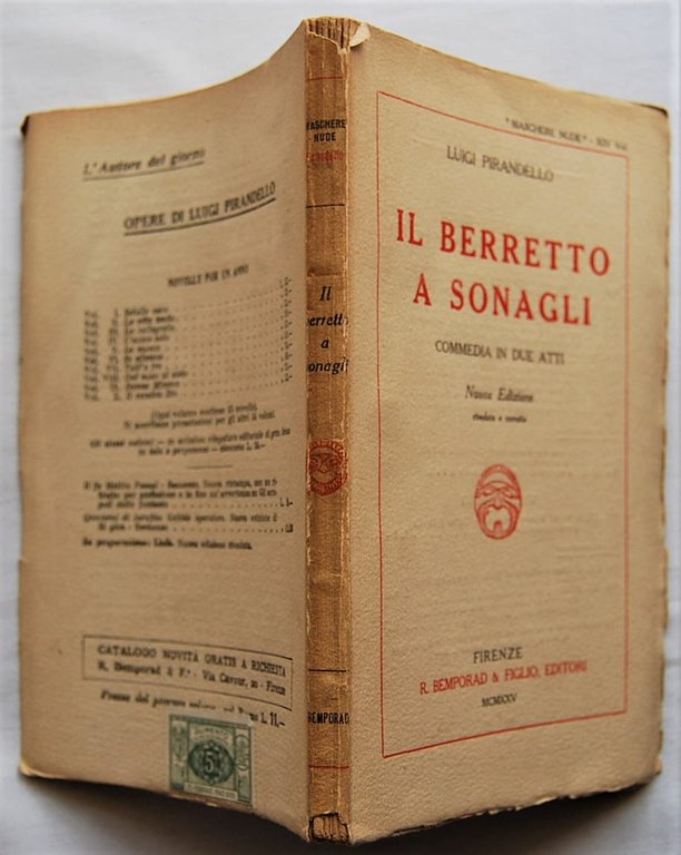 IL BERRETTO A SONAGLI. COMMEDIA IN DUE ATTI. NUOVA EDIZIONE.