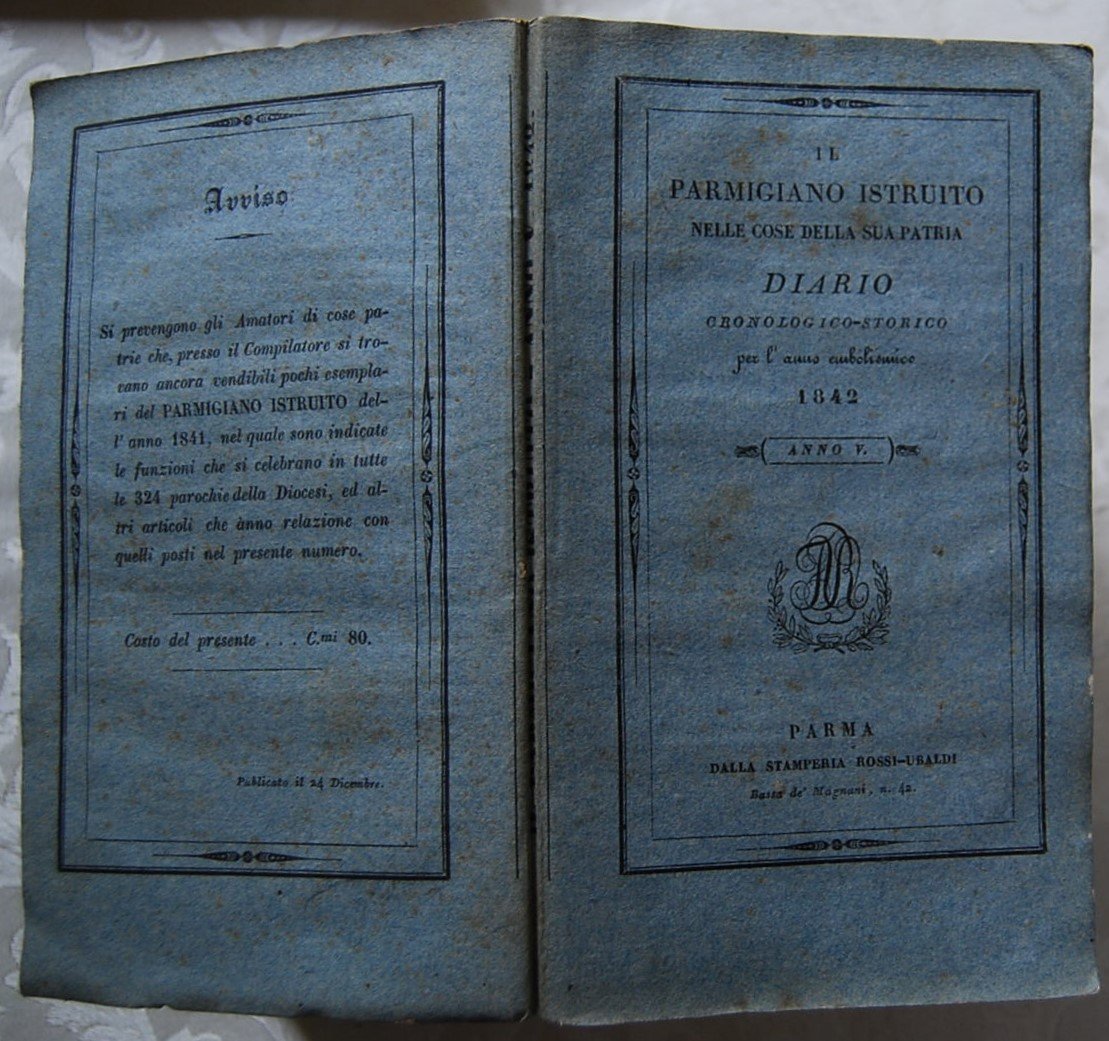 IL PARMIGIANO ISTRUITO NELLE COSE DELLA SUA PATRIA. ANNO 1842.