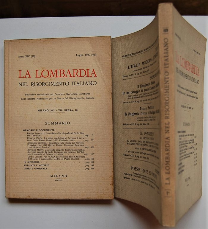 LA LOMBARDIA NEL RISORGIMENTO ITALIANO. ANNO XIV. GENNAIO E LUGLIO …