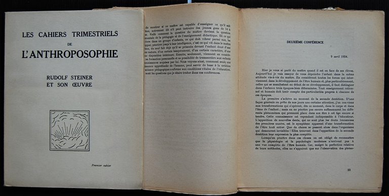 LES CAHIERS TRIMESTRIELS DE L'ANTHROPOSOPHIE. RUDOLF STEINER ET SON OEUVRE.