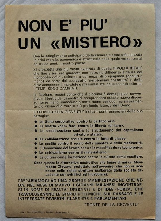 NON E' PIU' UN MISTERO.