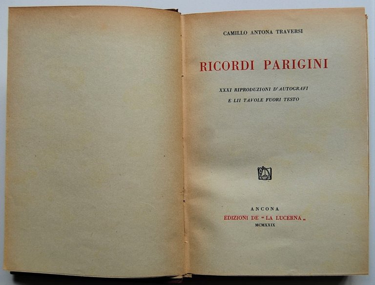 RICORDI PARIGINI.