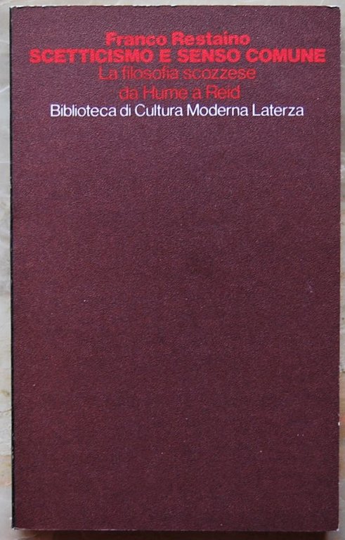 SCETTICISMO E SENSO COMUNE. LA FILOSOFIA SCOZZESE DA HUME A …