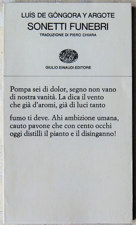 SONETTI FUNEBRI. E ALTRE COMPOSIZIONI.