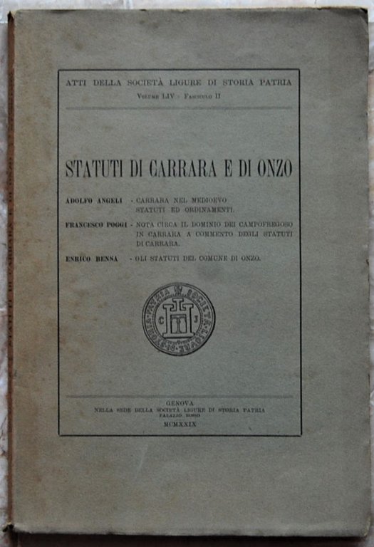 STATUTI DI CARRARA E DI ONZO.