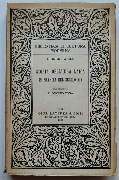 STORIA DELL'IDEA LAICA IN FRANCIA NEL SECOLO XIX.