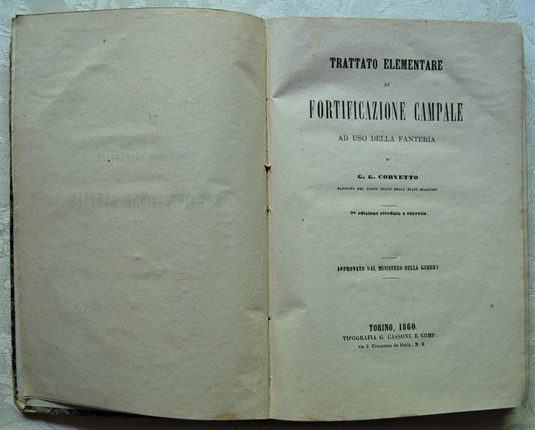 TRATTATO ELEMENTARE DI FORTIFICAZIONE CAMPALE AD USO DELLA FANTERIA.